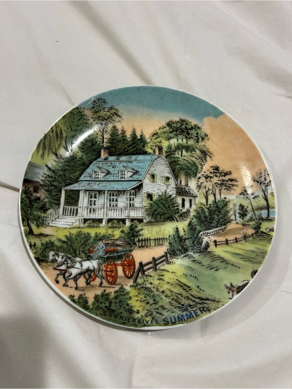 Vintage Currier & Ives "Summer" Collector Plate – 6.5" The Four Seasons American